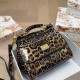 Brown Casual Leopard Patchwork Contrast Bags