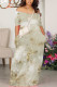 Light Green Casual Floral Print Pocket V Neck Printed Dresses