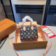Brown Casual Letters Gradient Patchwork Contrast Adjustable Bags