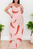 Fluorescent Green Sexy Graffiti Print Pocket Contrast O Neck Printed Dresses