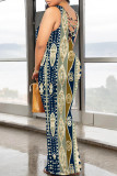 Cream White Casual Floral Print Butterfly Contrast O Neck Printed Dresses