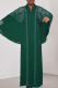 Green Casual Solid Color Hot Drill V Neck Long Dresses