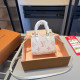 Light Pink Daily Letters Patchwork Contrast Adjustable Bags