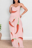 Fluorescent Green Sexy Graffiti Print Pocket Contrast O Neck Printed Dresses