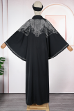 Baby Blue Casual Solid Color Hot Drill V Neck Long Dresses