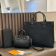 Black Daily Letters Patchwork Zipper Embossed Bags