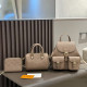 Khaki Casual Letters Patchwork Zipper Embossed Bags