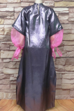 violet Elegant Mesh O Neck Long Plus Size Dresses