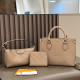 Khaki Casual Letters Patchwork Zipper Embossed Bags