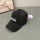 Black Casual Letters Distressed Patchwork Contrast Hat