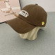 Brown Casual Letters Embroidered Contrast Hat