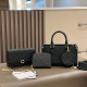 Black Daily Letters Patchwork Chains Embossed Bags