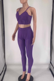 Red Sexy Solid Color Patchwork Spaghetti Strap Sleeveless Two Pieces