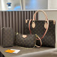 Brown Street Letters Patchwork Zipper Contrast Bags