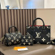 Black Daily Letters Patchwork Zipper Contrast Bags