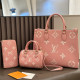 Pink Daily Letters Patchwork Contrast Bags