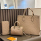 Khaki Daily Letters Patchwork Zipper Embossed Bags