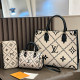 White Daily Letters Patchwork Contrast Bags