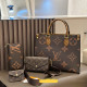 Brown Casual Letters Patchwork Contrast Bags