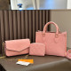 Pink Casual Letters Patchwork Chains Embossed Bags