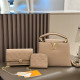 Khaki Daily Letters Chains Embossed Bags