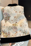 Black Apricot Daily Jacquard Buckle O Neck Tops