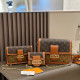 Orange Brown Casual Letters Patchwork Chains Contrast Bags
