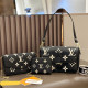 Black Street Letters Patchwork Zipper Contrast Bags