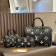 Black Daily Letters Patchwork Zipper Contrast Bags