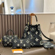 Black Daily Letters Draw String Patchwork Contrast Bags