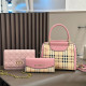 Pink Casual Plaid Patchwork Zipper Contrast Bags