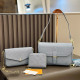 Blue Casual Letters Patchwork Chains Embossed Bags