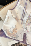 Purple Daily Jacquard Buckle Mandarin Collar Tops