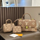 Khaki Casual Letters Patchwork Zipper Contrast Bags