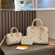White Grey Casual Plaid Patchwork Zipper Contrast Bags