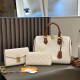 White Casual Letters Patchwork Zipper Embossed Bags