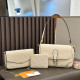 White Casual Letters Patchwork Chains Embossed Bags