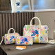 Multicolor Casual Letters Gradient Patchwork Zipper Contrast Bags