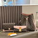 Pink Casual Letters Draw String Patchwork Chains Contrast Bags