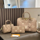 Khaki Daily Letters Patchwork Zipper Contrast Bags