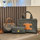 Brown Casual Letters Patchwork Contrast Bags