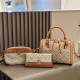 Orange Daily Letters Patchwork Zipper Contrast Bags