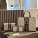 Khaki Casual Stripe Letters Patchwork Zipper Bags