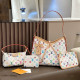 White Casual Letters Gradient Patchwork Zipper Contrast Bags