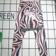 Black Pink Sportswear Print Patchwork Swimwears
