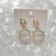 Gold Celebrities Elegant Letter Patchwork Rhinestone Earrings