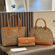 Orange Daily Letters Patchwork Zipper Contrast Bags