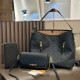 Black Daily Letters Zipper Embossed Bags