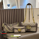Khaki Casual Letters Patchwork Chains Contrast Bags