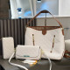 White Casual Letters Zipper Embossed Bags